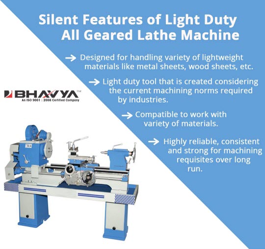 Features of Light Duty All Geared Lathe Machine